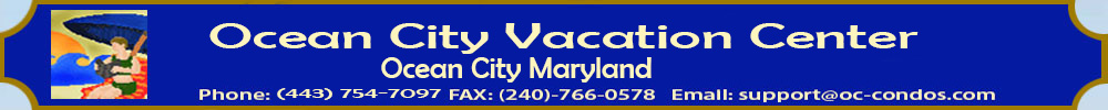 Ocean City Condos offers beachfront rental condos and townhouses throughout Ocean City.  Great for Senior Week Beach Rentals and  Pet Friendly Rentals, 
Family rentals.